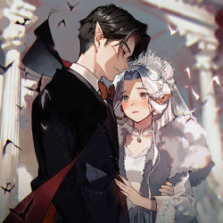 This is a pixiv picture whose title is ドラキュラと奥様.
