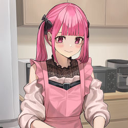 This is a pixiv picture whose title is 煮物を作る見た目地雷系の幼馴染.