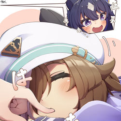 This is a pixiv picture whose title is シュヴァアルちゃんのもぐもぐ癖で遊ぶ姉.