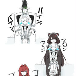 This is a pixiv picture whose title is 後頭部のお戯れ.