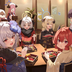 This is a pixiv picture whose title is 美食研究会.
