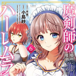 This is a pixiv picture whose title is 単行本「魔剣師の魔剣による魔剣のためのハーレムライフ」6巻表紙.