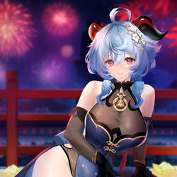 This is a pixiv picture whose title is 甘雨「玄玉瑶芳」.