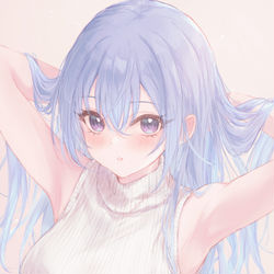 This is a pixiv picture whose title is 白ノースリーブニット羽那.
