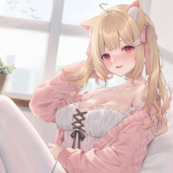 This is a pixiv picture whose title is 【commissions】猫羽かりんさん.