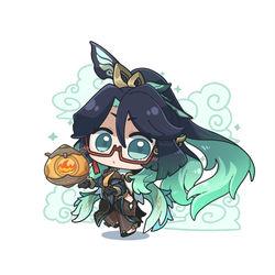 This is a pixiv picture whose title is 風で法器でメガネの仙人.