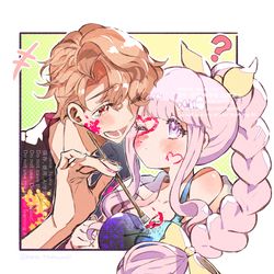 This is a pixiv picture whose title is 【skeb】[夢絵]ピンク髪さんとアスモデウスさん.