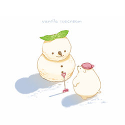 This is a pixiv picture whose title is 雪だるまアイスクリーム.