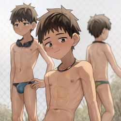 This is a pixiv picture whose title is 競泳パンツ.