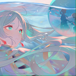 This is a pixiv picture whose title is 芙莉莲(ヒンフリ)，镜莲花的话语是:永恒的爱.