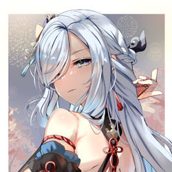 This is a pixiv picture whose title is Frostflower dew Shenhe.