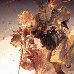 This is a pixiv picture whose title is アカツキの祈り.