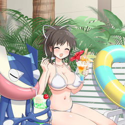 This is a pixiv picture whose title is ポケモンカグラで温水プール！③.