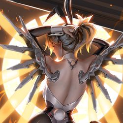 This is a pixiv picture whose title is Mercy Bunnysuit.
