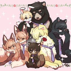 This is a pixiv picture whose title is 桜蘭高校ケモノ部.