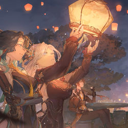 This is a pixiv picture whose title is 海灯祭！.