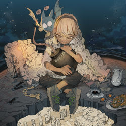 This is a pixiv picture whose title is 彼女も心に抱えている.