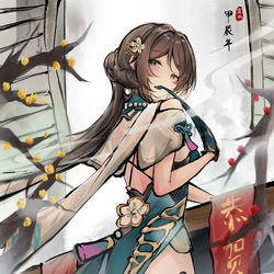This is a pixiv picture whose title is 2024·年賀状·阮梅.