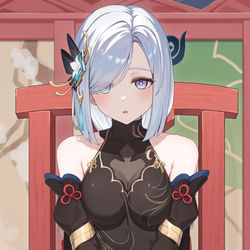 This is a pixiv picture whose title is 申鶴（新衣装）.