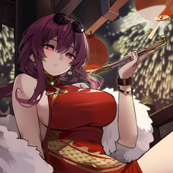 This is a pixiv picture whose title is Kafka Lunar New Year 2024.