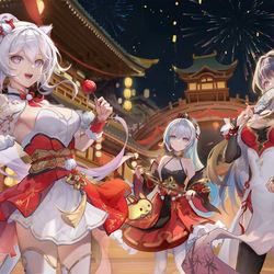 This is a pixiv picture whose title is 2024新春游园会.