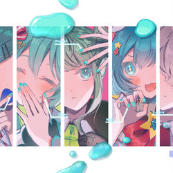 This is a pixiv picture whose title is nail color 01-First blue.