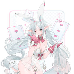 This is a pixiv picture whose title is エルフのバニーメイジ.