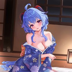 This is a pixiv picture whose title is 甘雨.