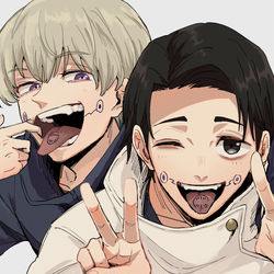 This is a pixiv picture whose title is 呪言コンビ😛.