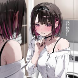 This is a pixiv picture whose title is “ナニか”の翌日.