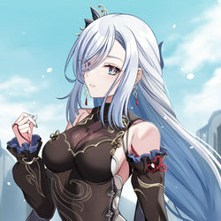 This is a pixiv picture whose title is 申鶴.