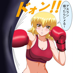 This is a pixiv picture whose title is カガリ鉄拳制裁.