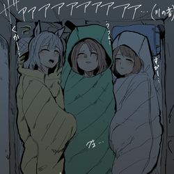 This is a pixiv picture whose title is キングと取り巻きーズのキャンプ.