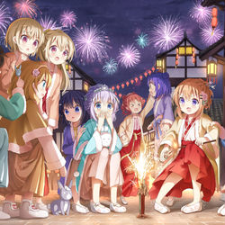 This is a pixiv picture whose title is ごちうさ春節祭2024.