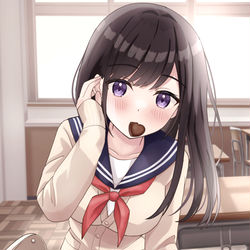 This is a pixiv picture whose title is 「……んっ！」.