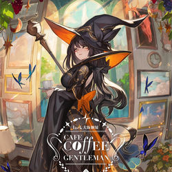 This is a pixiv picture whose title is lack大阪個展「CAFE coffee gentleman」.