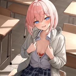 This is a pixiv picture whose title is 学校にチョコ持ってくるの禁止ですからね、ちゃんと隠してきました….