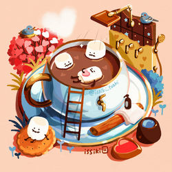 This is a pixiv picture whose title is ホットココアバスタイム.