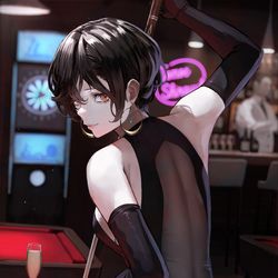 This is a pixiv picture whose title is トリックショット.