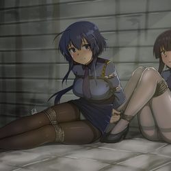 This is a pixiv picture whose title is Chie and Mai trying to escape.