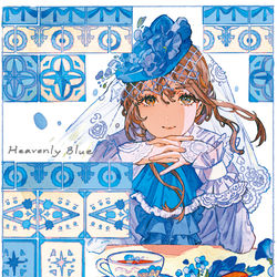 This is a pixiv picture whose title is 【通販】新刊「Heavenly Blue」.