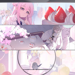 This is a pixiv picture whose title is 国服半周年贺图.