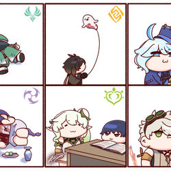This is a pixiv picture whose title is The Archons???🍷🪁🍡📚 🎬🔥.