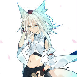 This is a pixiv picture whose title is 春一番　風と桜と犬走.