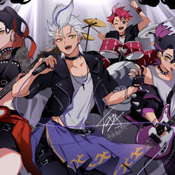 This is a pixiv picture whose title is ブルーベリー学園のバンド組.