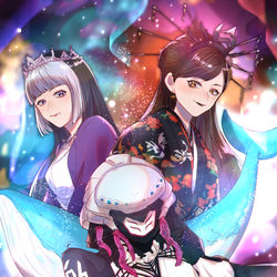 This is a pixiv picture whose title is ハーカバーカ三女傑.