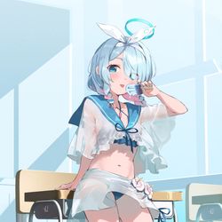 This is a pixiv picture whose title is 水着アロナ 🟦⬜.