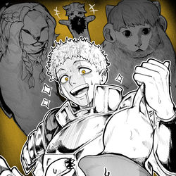 This is a pixiv picture whose title is ライオス！.