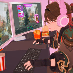 This is a pixiv picture whose title is gaming gaming.