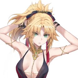 This is a pixiv picture whose title is 黒いドレスモードレッド.
